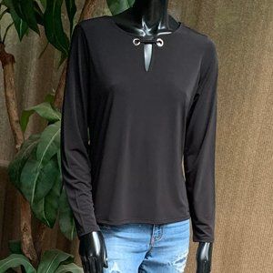 Calvin Klein Dual Grommet Long Sleeve Top